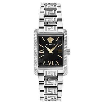 versace tonneau stainless steel black sunray dial ladies quartz watch|Versace quartz watch costco.